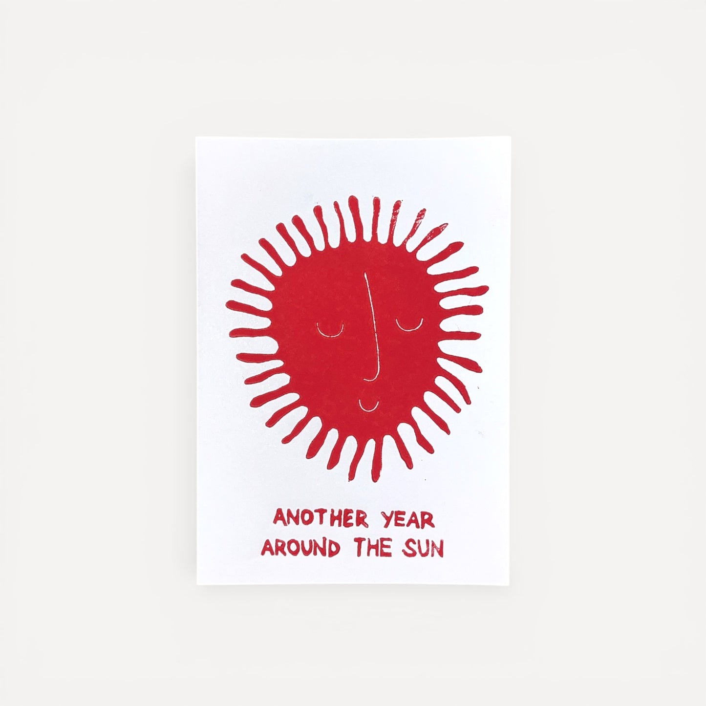 Another year around the Sun - kort I linoleums tryk