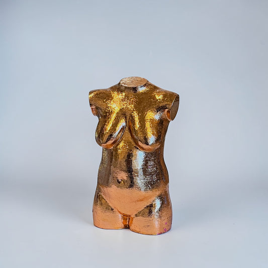 Torso med metallic kobber farve – 3D-scannet skulptur af Fatbulous Bodies
