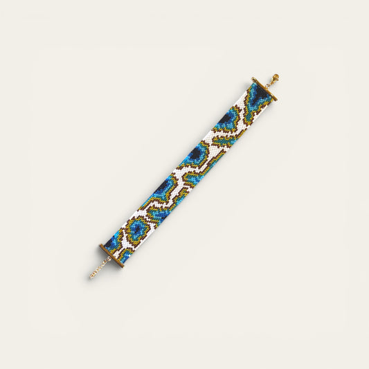 Armbånd i miyukiperler – blå geode | Sara Engel