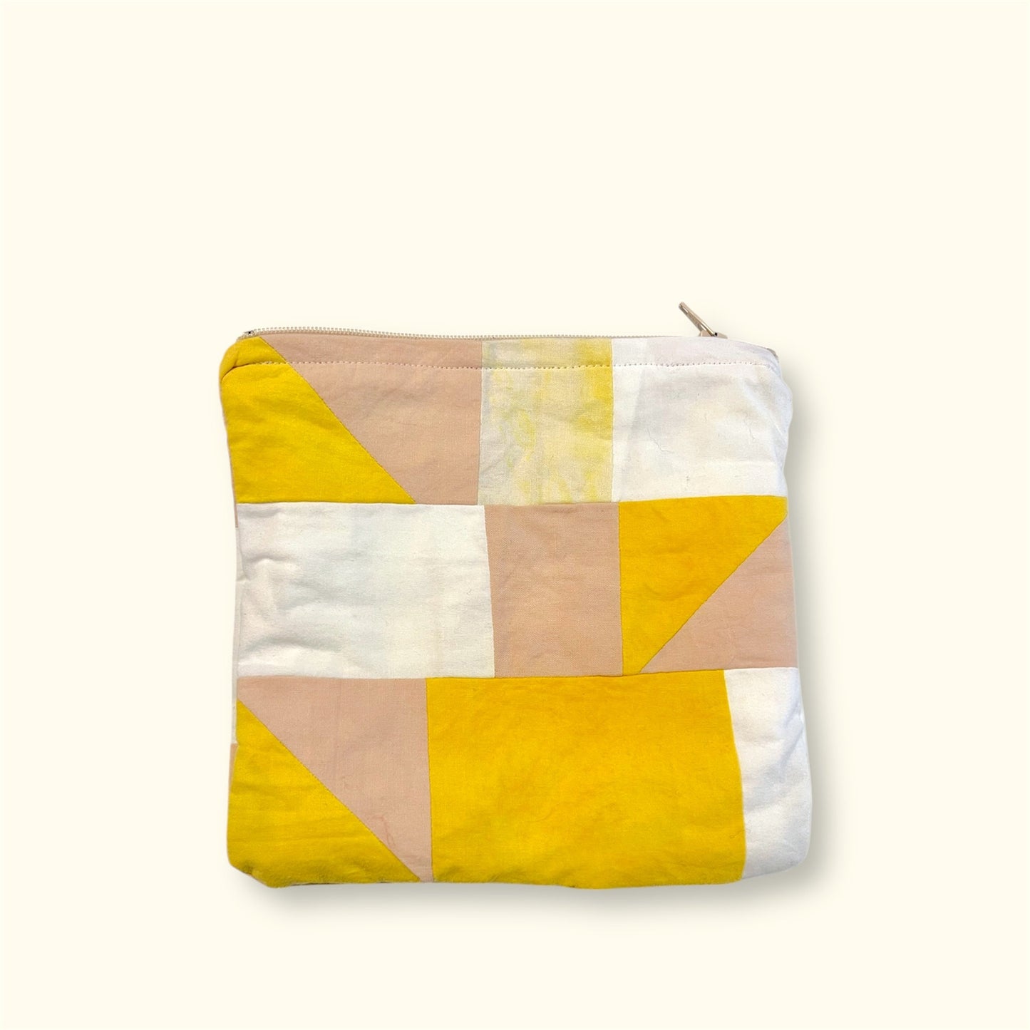 Mellem pung i patchwork - hvid/gul/rosa Vera Hjerrild