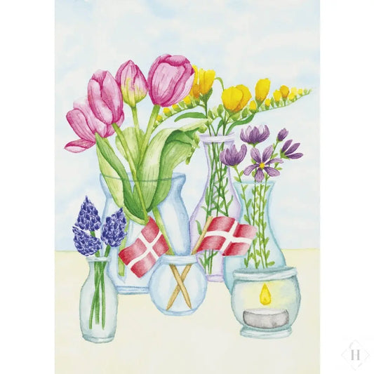 Kort med Blomster i vaser Mette Mains
