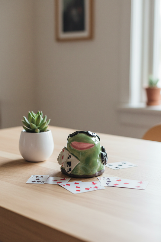 Cool keramik frøfigur - lifestyle