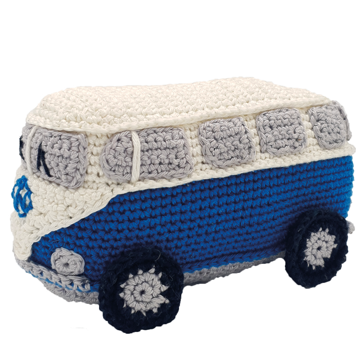 Hæklekit i bomuld – retro-minibus i blå | Hardicraft