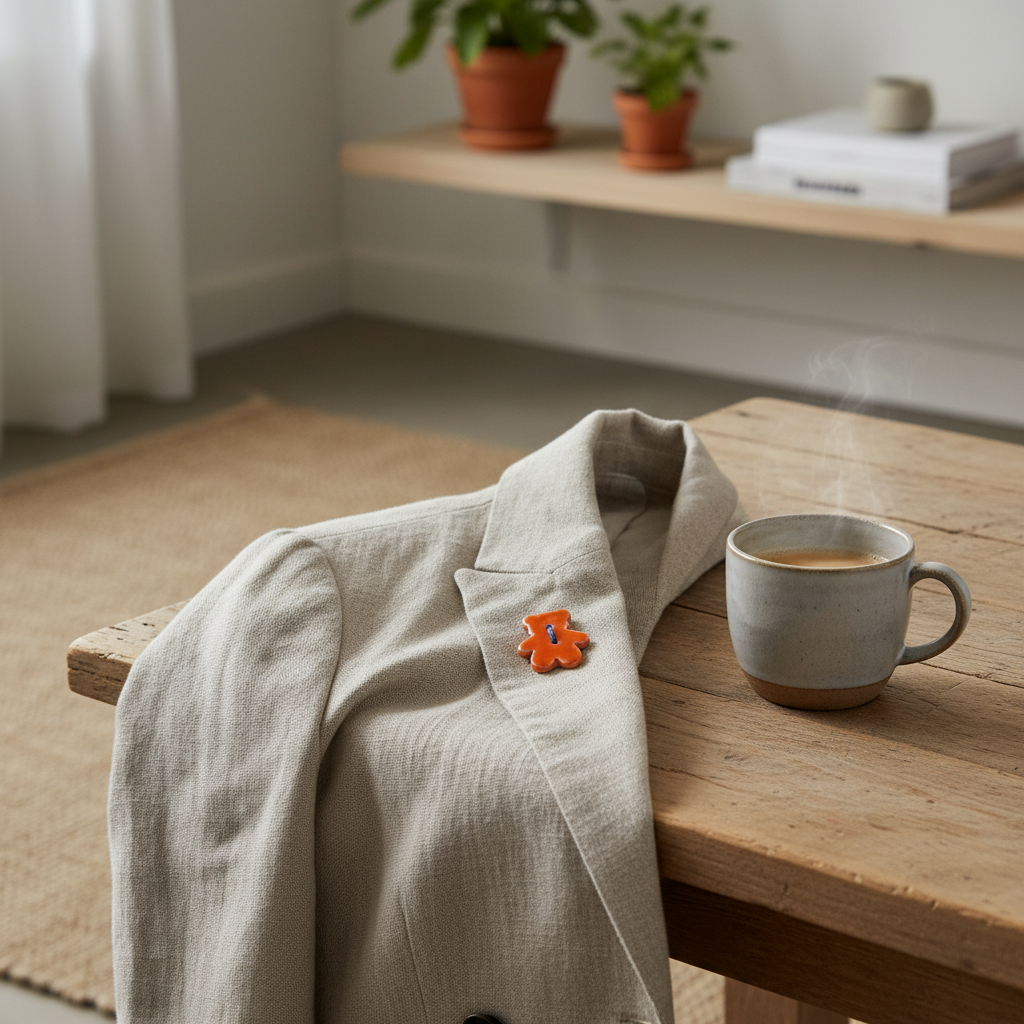 Lille broche i keramik