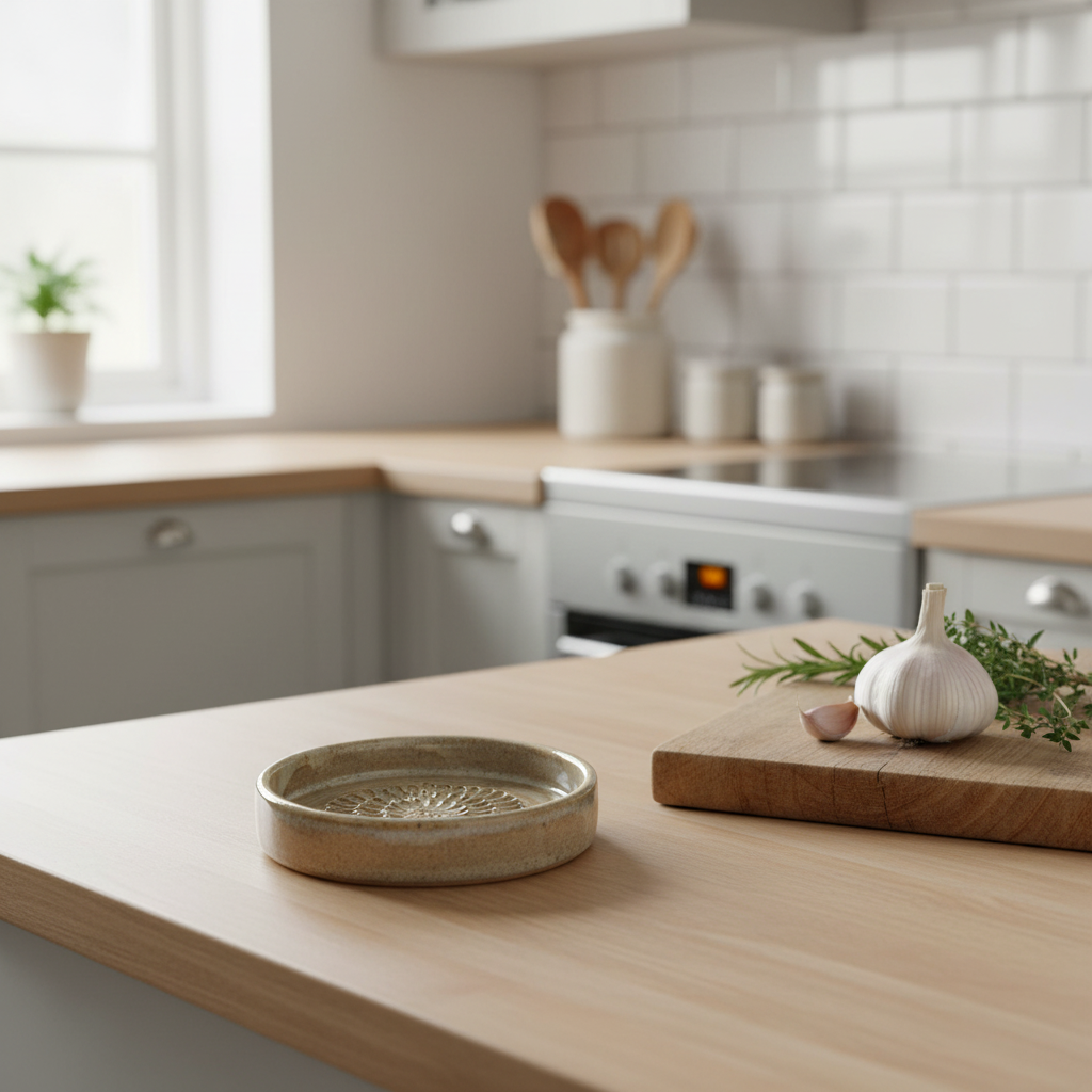 Håndlavet keramik hvid løgsriver – beige/blå glasur | Clay by Hornstrup