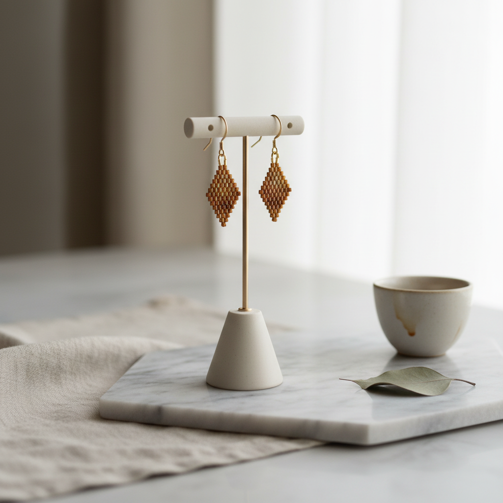 Øreringe i miyukiperler – Iced Coffee | Sara Engel