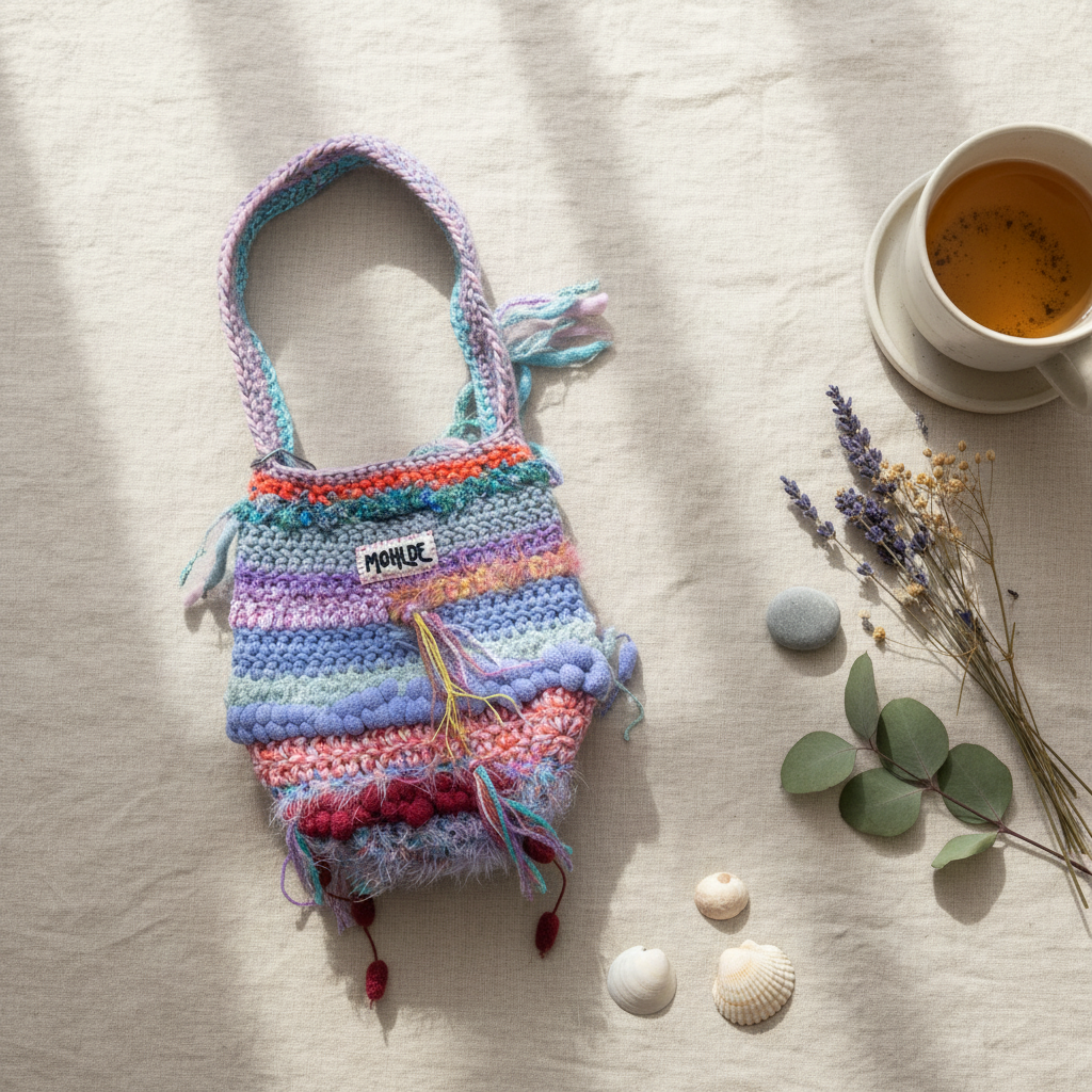 Hæklet mini totebag – Fairy Dream | Møhlde