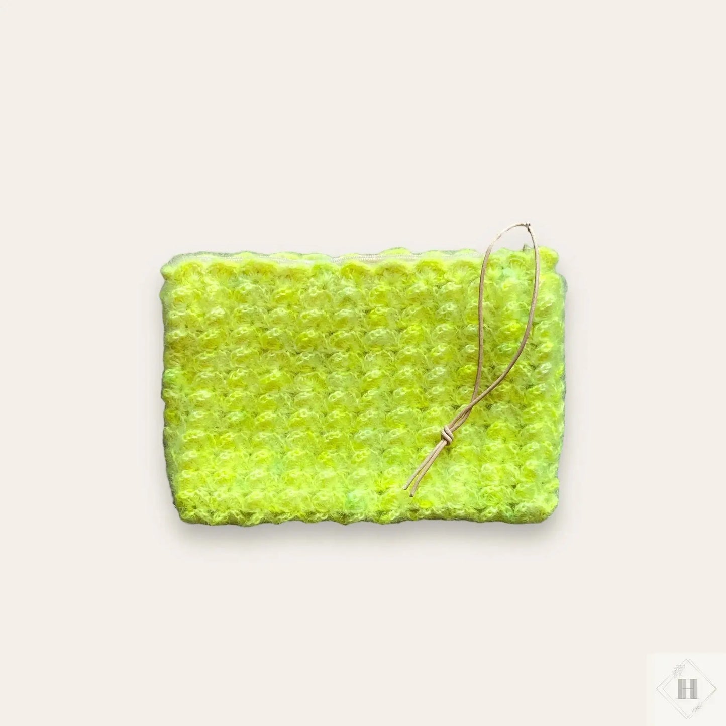 Mellem pung i silk mohair - neon gul Vera Hjerrild