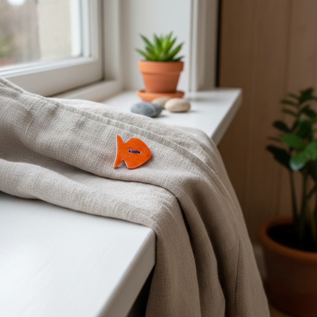 Lille broche i keramik - fisk