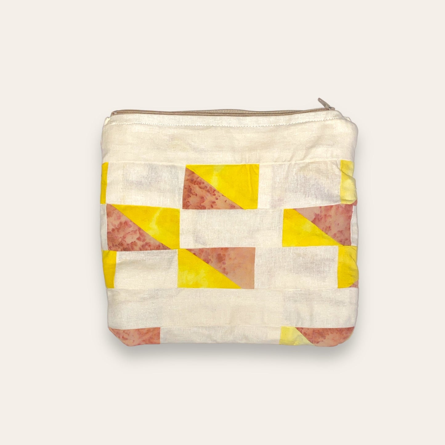 Mellem pung i patchwork - gul/rødbrun/lysgul Vera Hjerrild