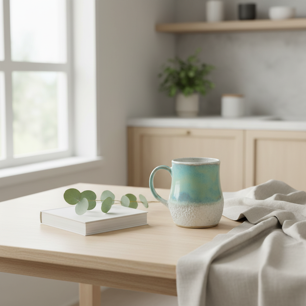 Stort keramikkrus med hank – Summer Sky | Ibs elsker keramik