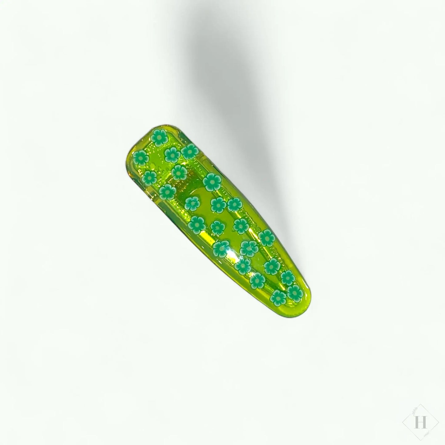 Håndlavet hårklemme - grøn/perlemor Great Fun Arts