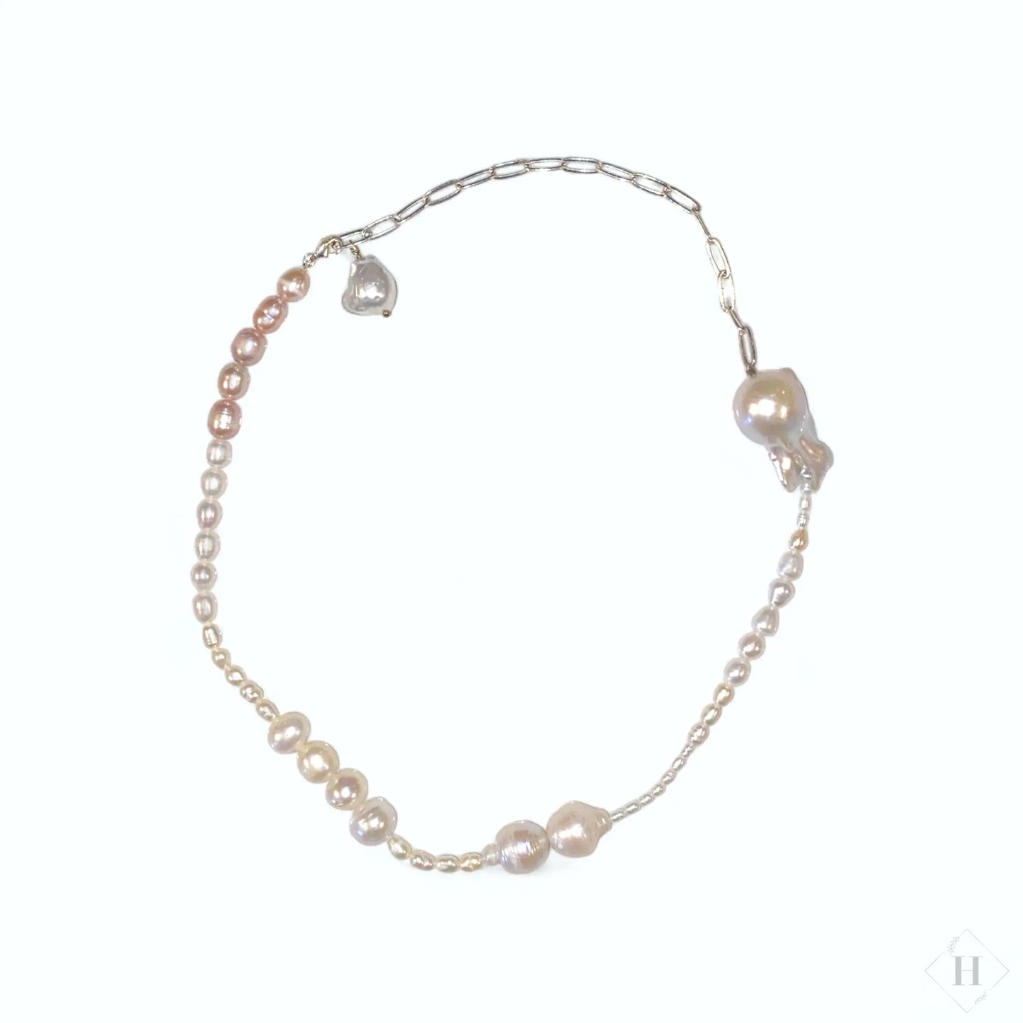 Halskæde m/barok ferskvandsperler Gitte Bramm
