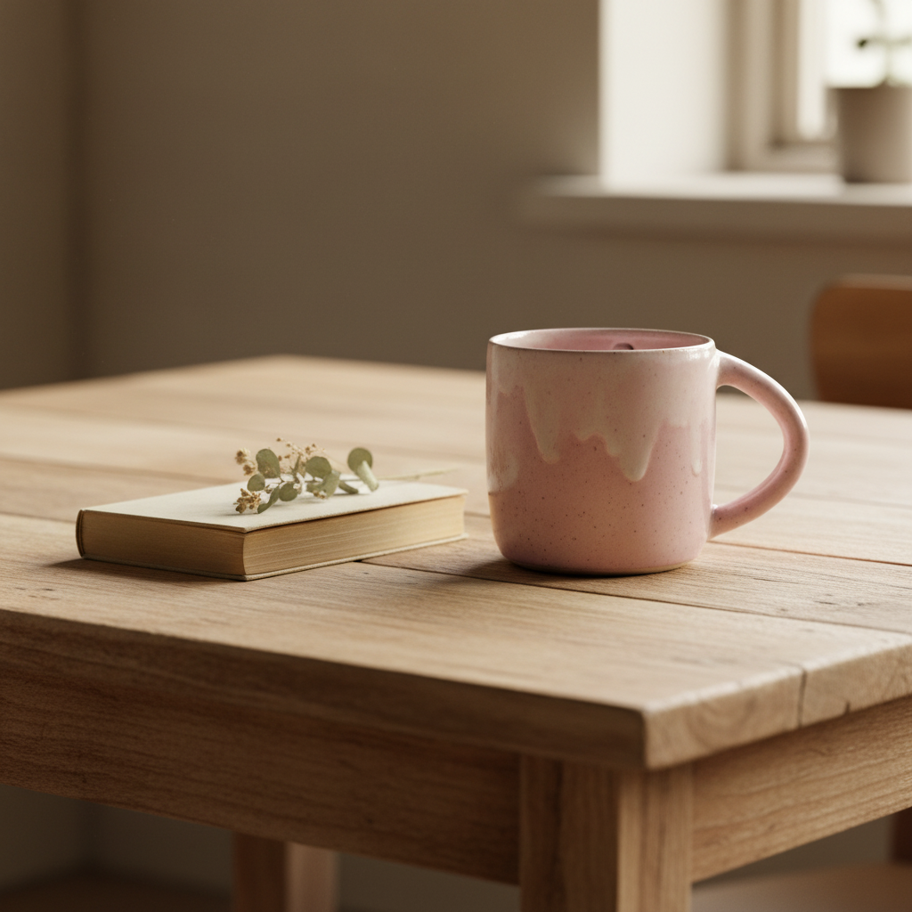 Drejet krus med hank – lyserød | Clay by Hornstrup