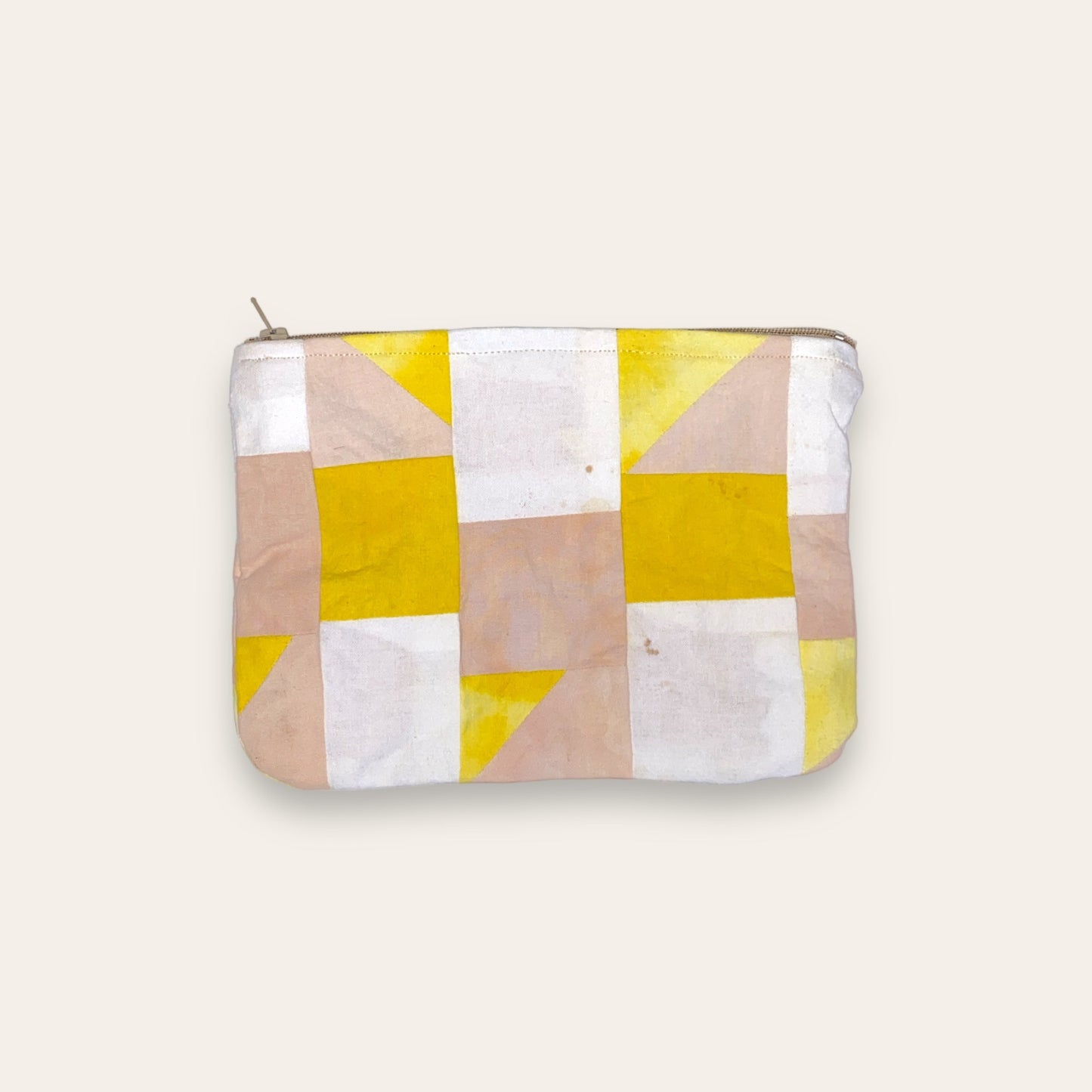 Lille pung i patchwork - gul/lyserød/hvid Vera Hjerrild