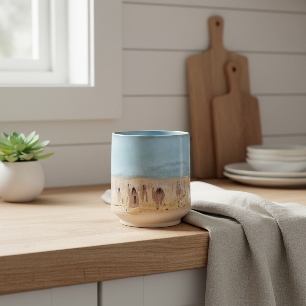 Keramik tumbler - lyseblå – Håndlavet af Ibs Elsker Keramik