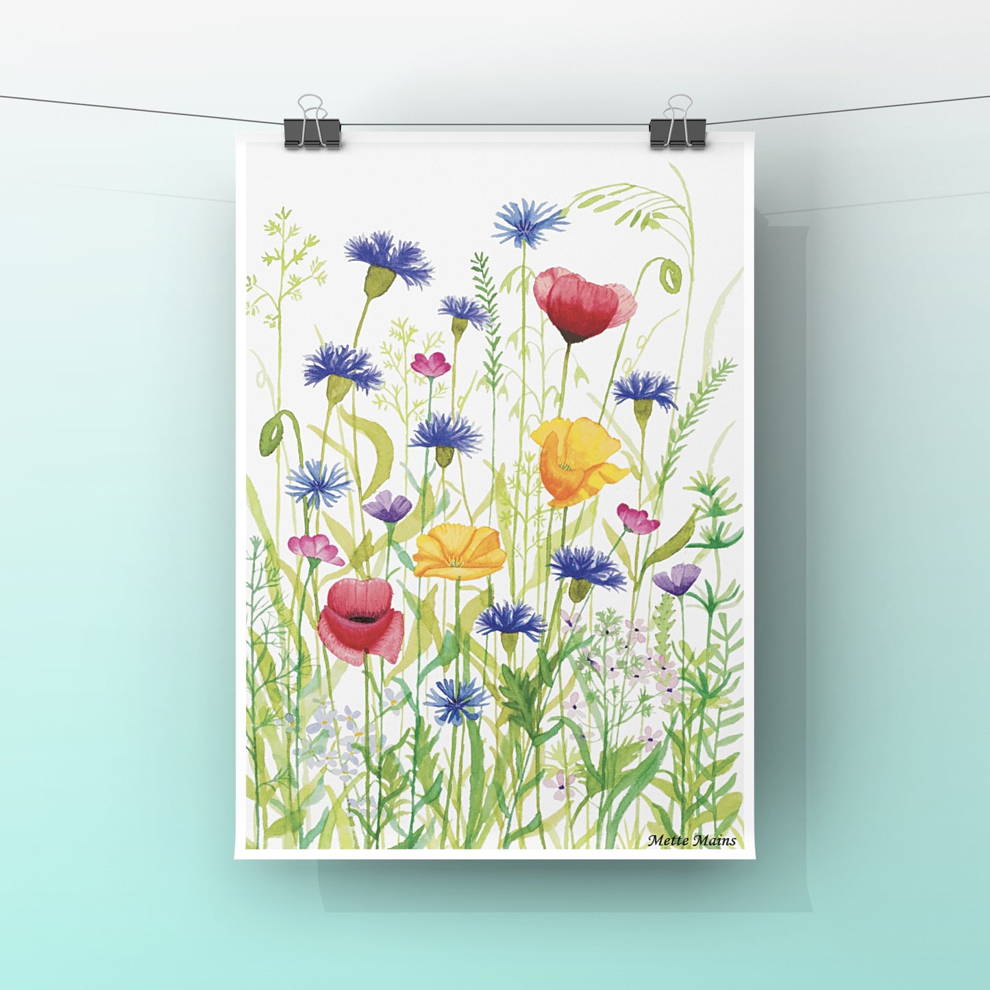 A5 Kunstprint - Markblomster Mette Mains