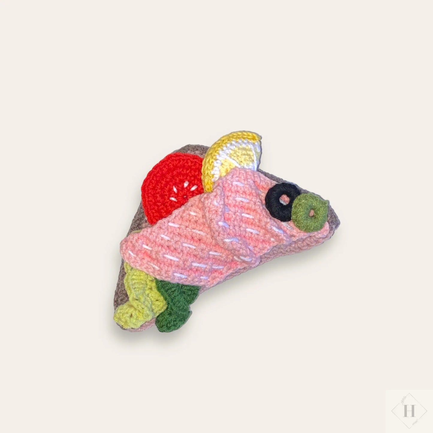 Hæklet legemad - smørrebrød med steg Håndlavet af