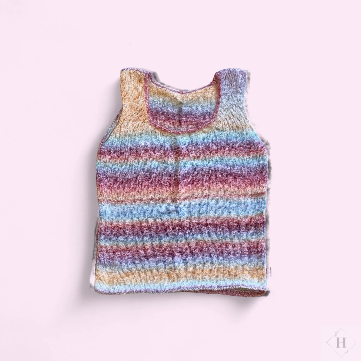 Strikket vest - pastel HG Design