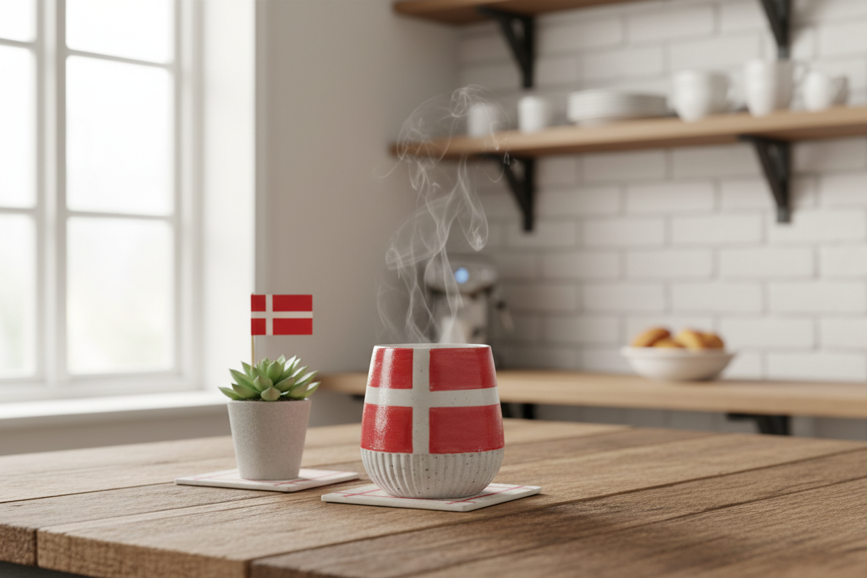 Tumbler med Dannebrog – Håndlavet keramik af Ibs Elsker Keramik