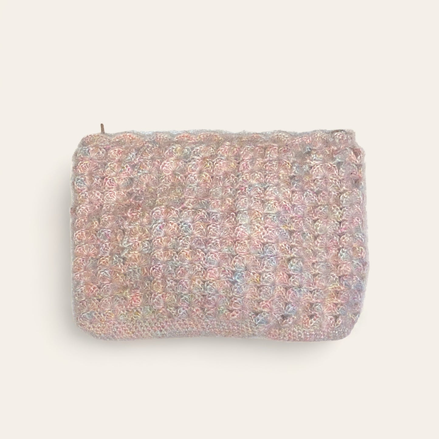 Mellem pung i silk mohair - rosa meleret