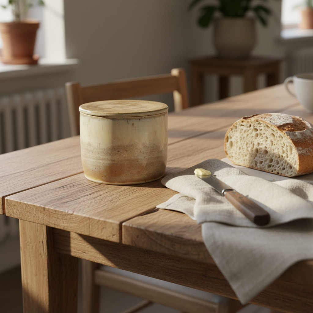 Smørklokke i latte og beige glasur | Clay by Hornstrup