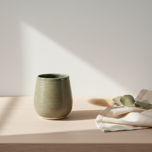 Keramik Tumbler mos grøn – Håndlavet af Ibs elsker keramik