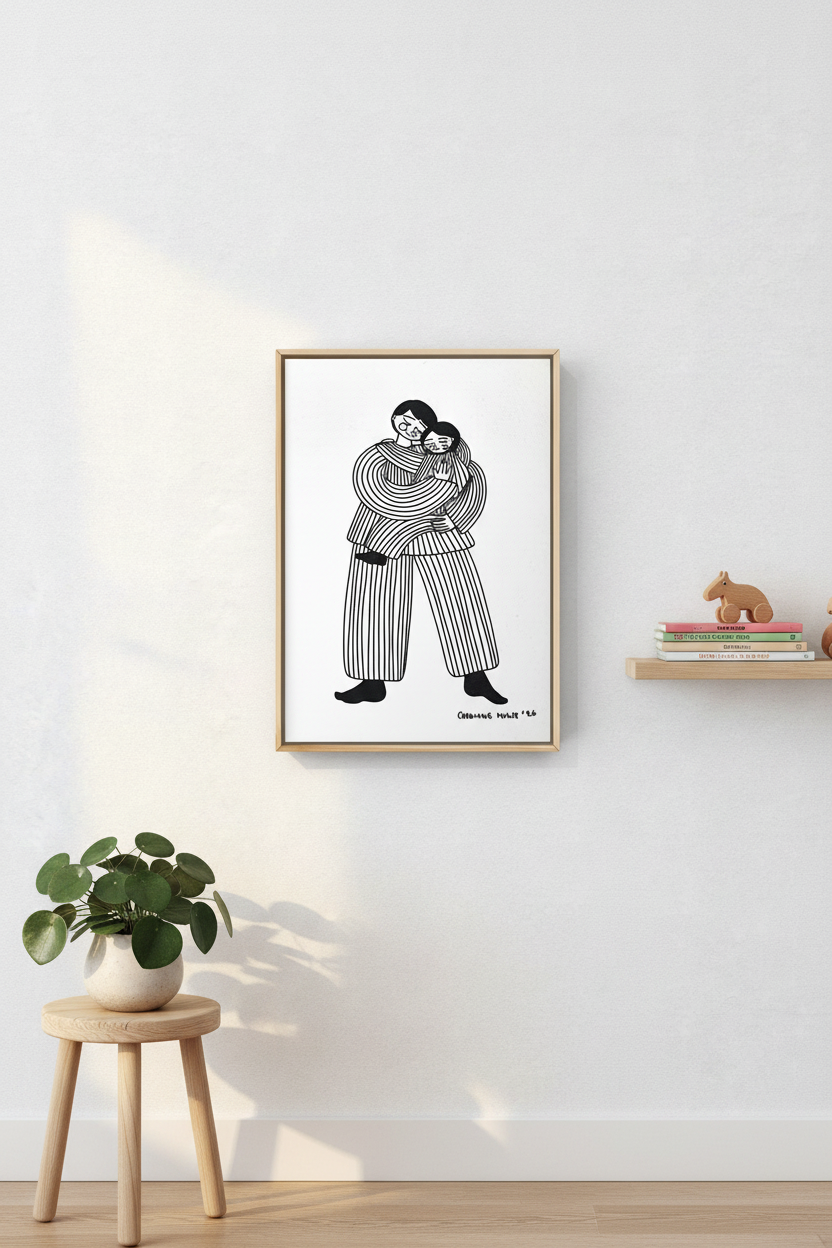 Kunstprint Forælder og barn - lifestyle