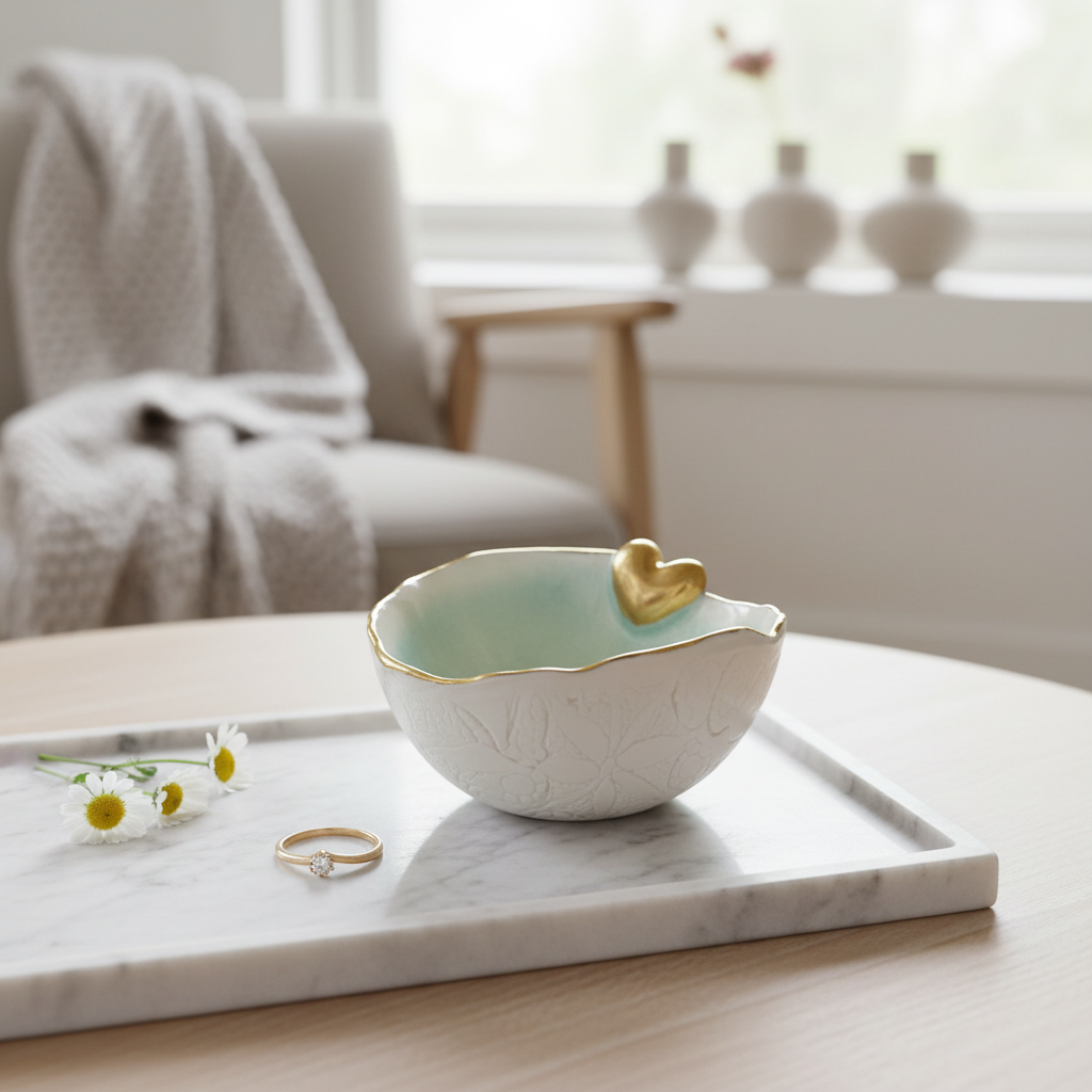 Porcelænsskål guld hjerte Jøwjøw – lifestyle