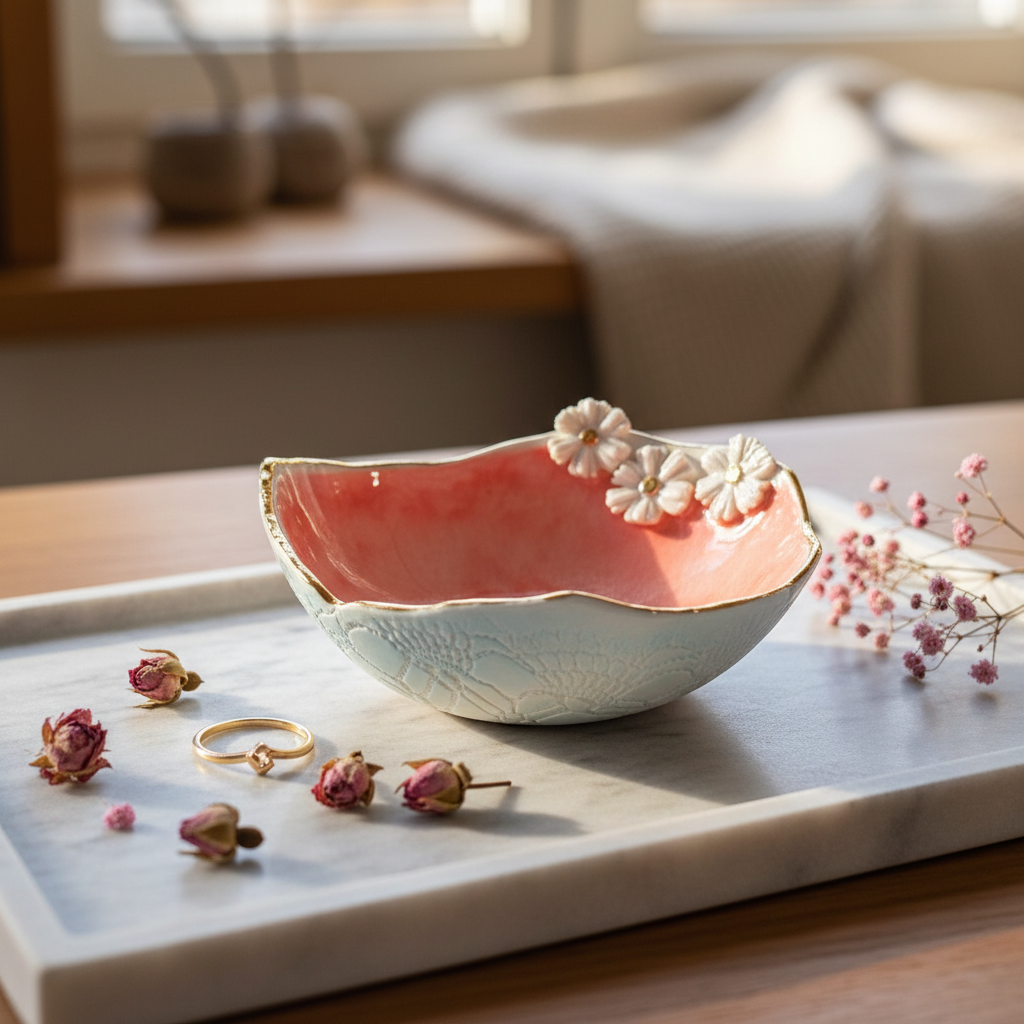 Porcelænsskål laks blomster Jøwjøw – lifestyle