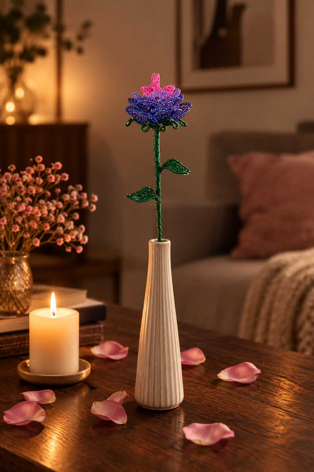 Rose lilla lyserød Sams Perlekrea – lifestyle