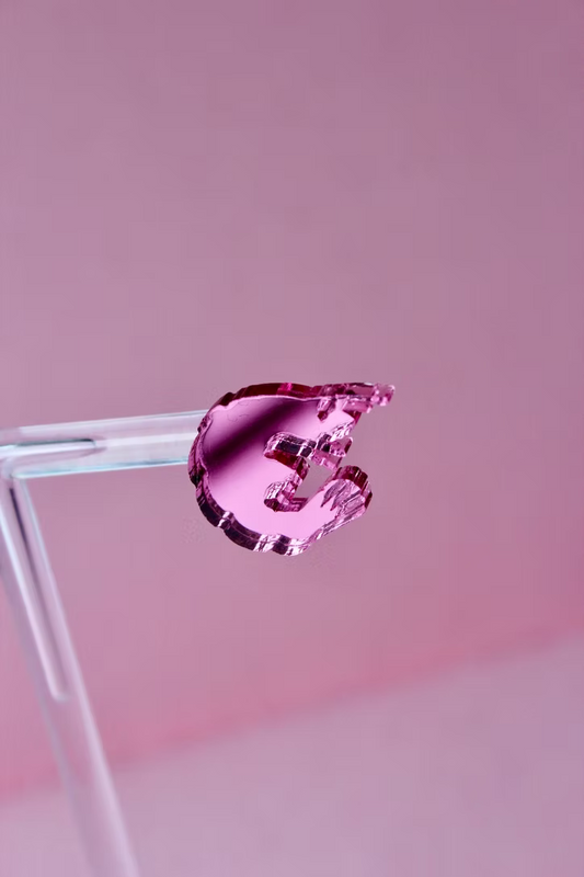 Mini Rejer - Ørestikker i Lyserød Spejlakryl