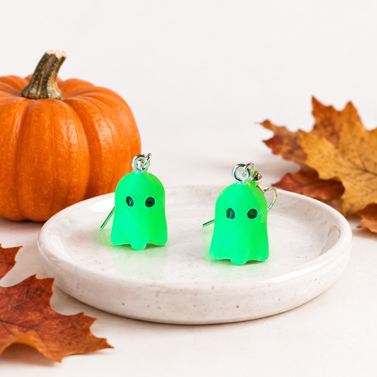 Spøgelse øreringe grøn glow in the dark Halloween – lifestyle