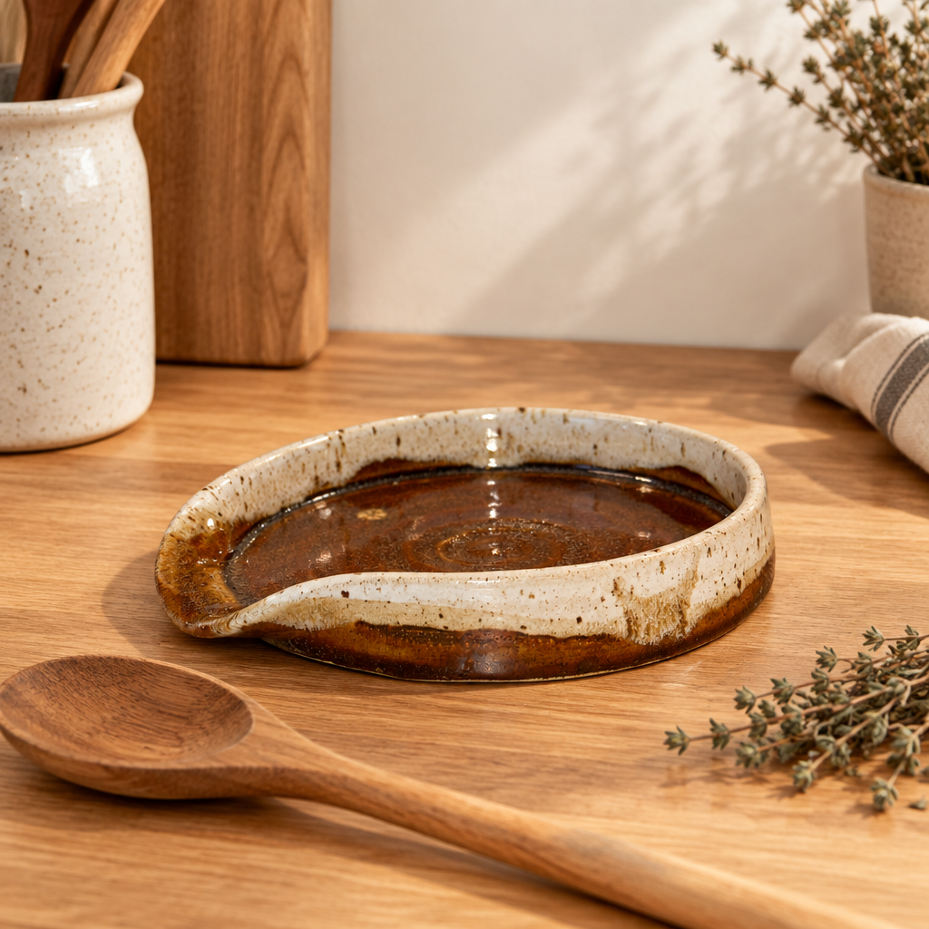 Spoon rest brun glasur Clay by Hornstrup – lifestyle