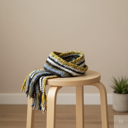 Stylet hæklet tørklæde