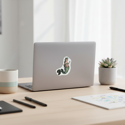 Stylet Havfrue sticker i workspace-scene
