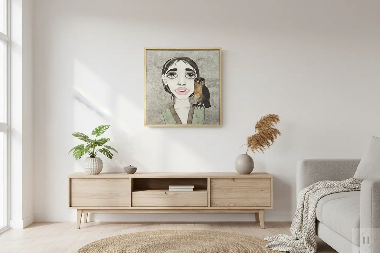 Stylet kunstprint i nordisk interiør