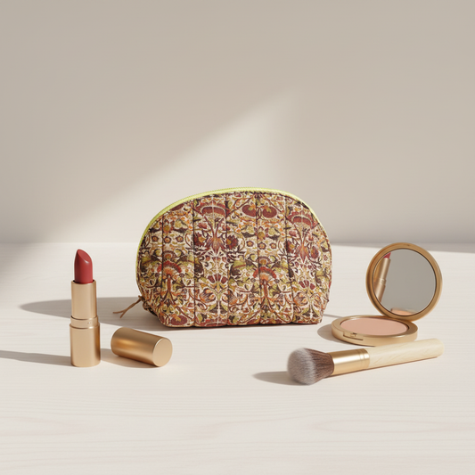 Stylet makeup pung i quiltet viscose