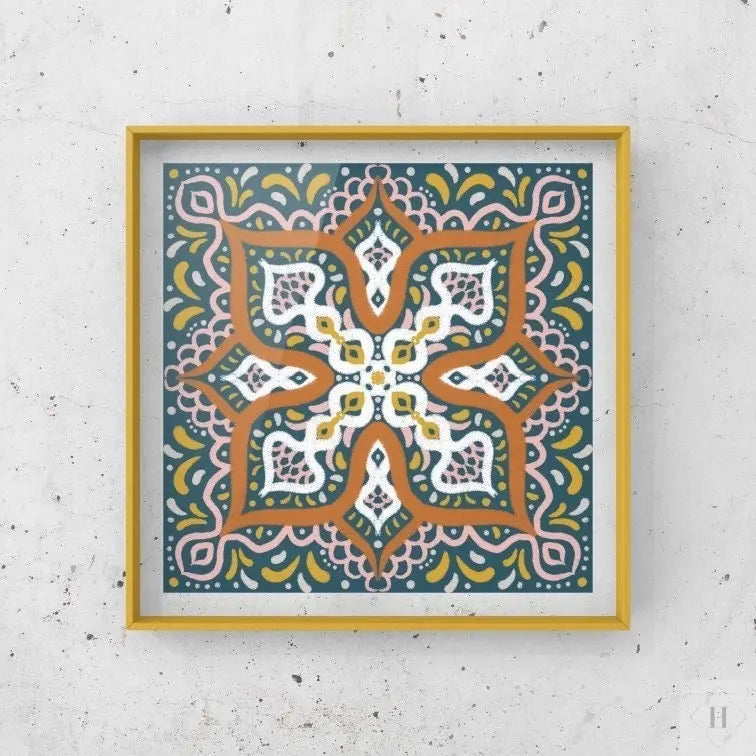 Mandala - kunstprint Haandskrevne