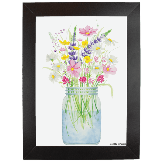 Blomster i syltetøjs glas - A5 Mette Mains