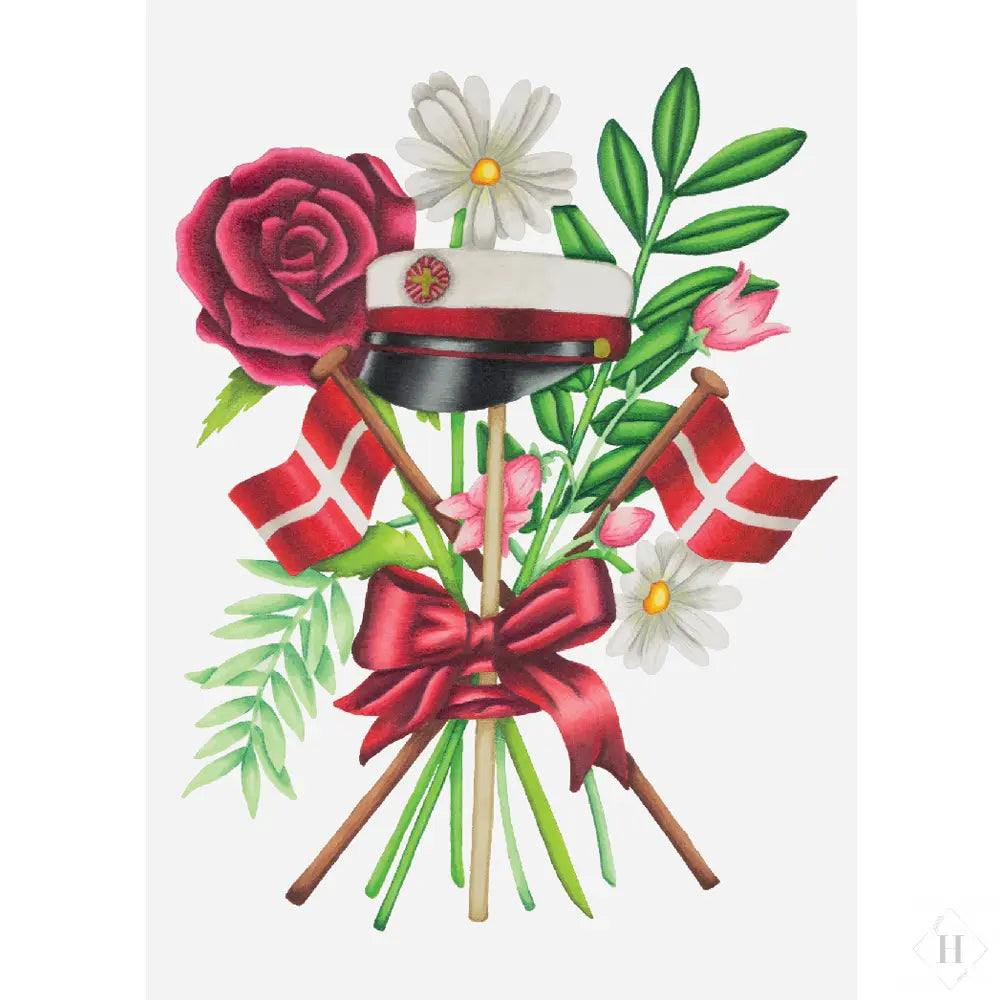 Studenterkort rød - kort Mette Mains