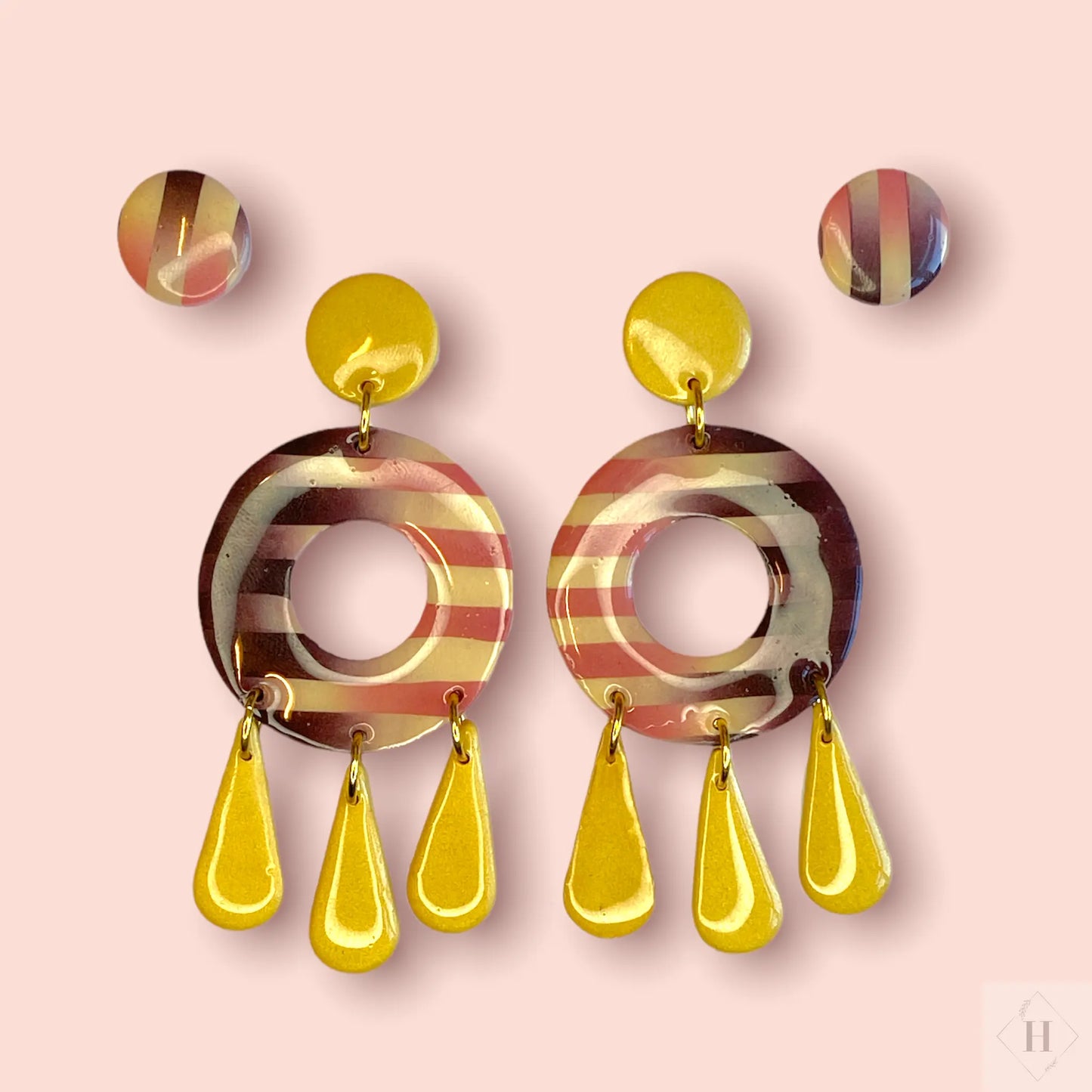 Øreringe Rosa/guld Handmade Hygge