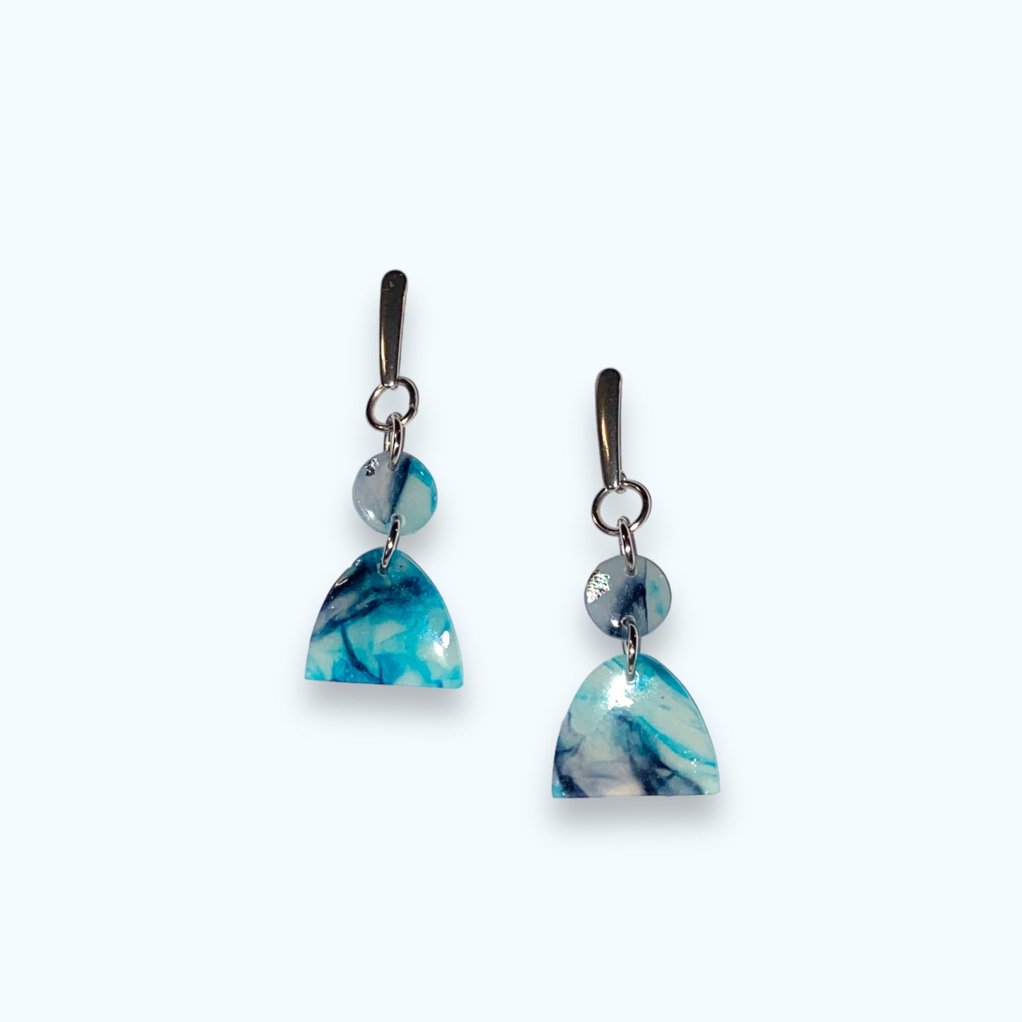 Translucent - Blue half ovals Handmade Hygge