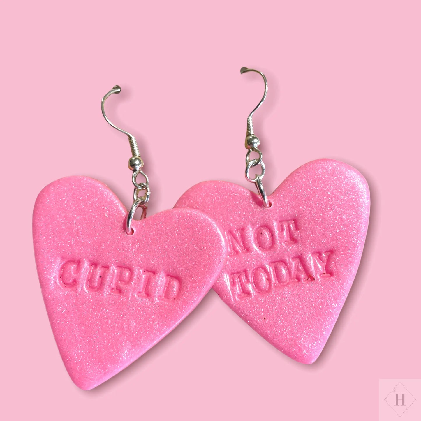 Hjerte ørehængere - not today cupid Øjenguf