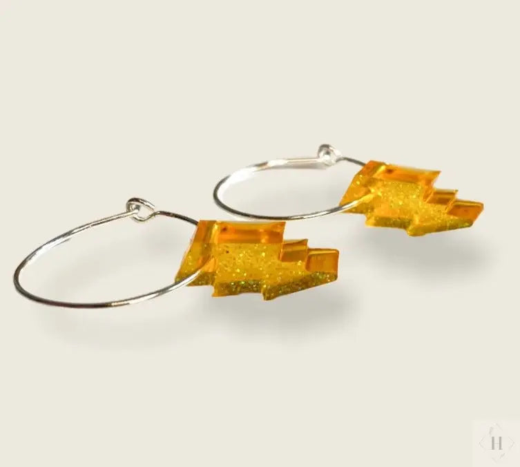 Små Hoops med resin vedhæng Øjenguf