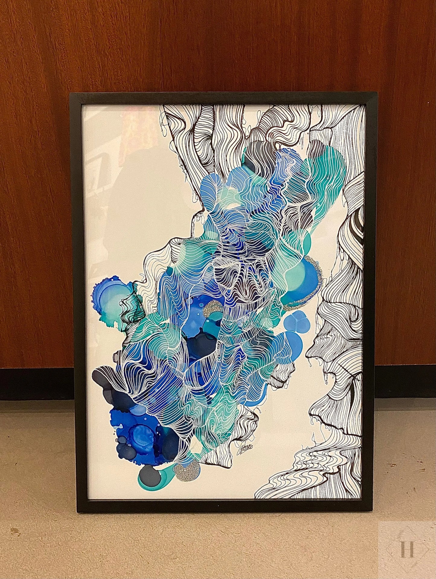 “Lines - silver and blue” Fie Samson