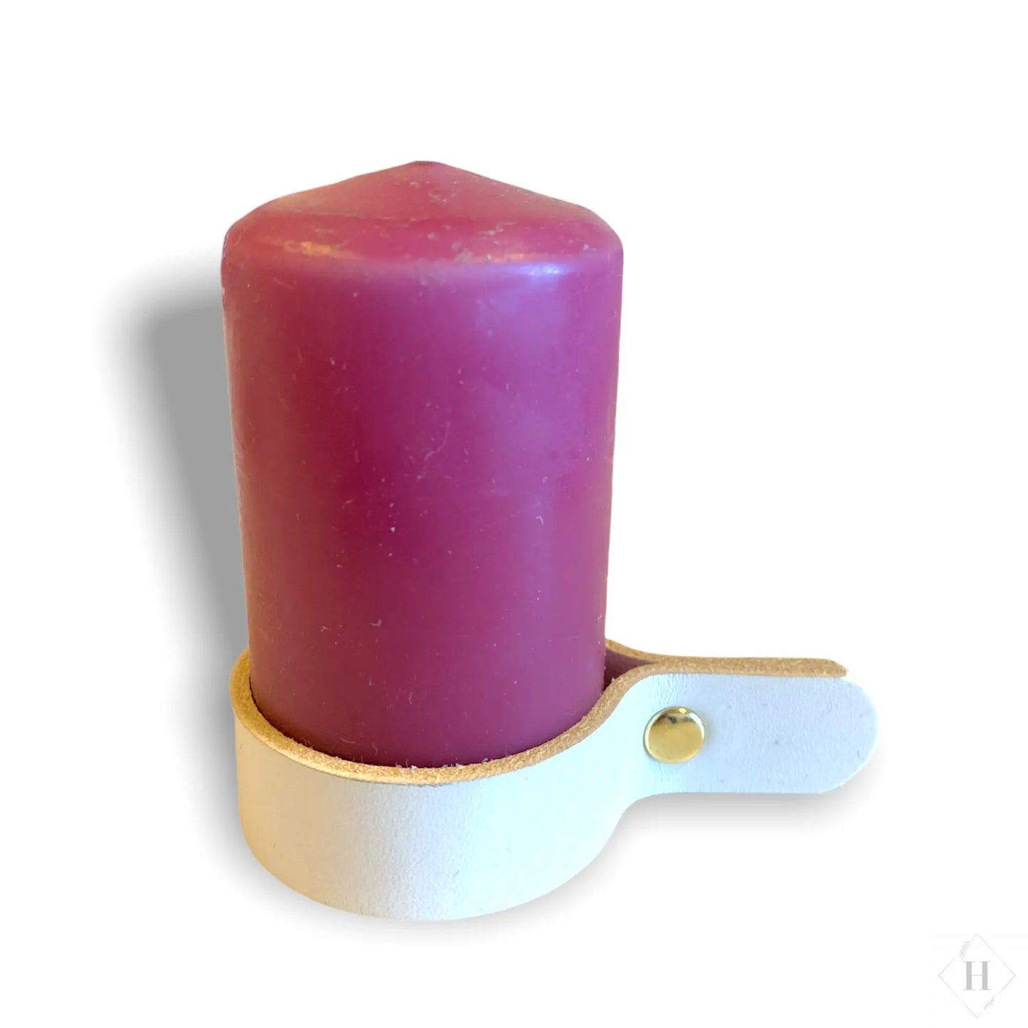 Holder til bloklys i kernelæder Unika Nord