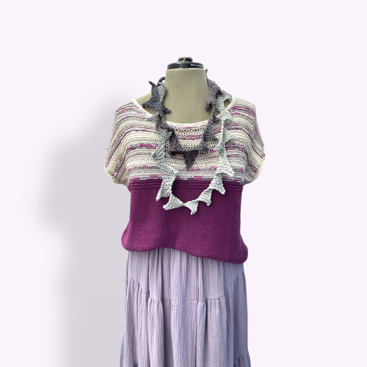 Strikket trøje i bomuld og silke str M-L Jo C