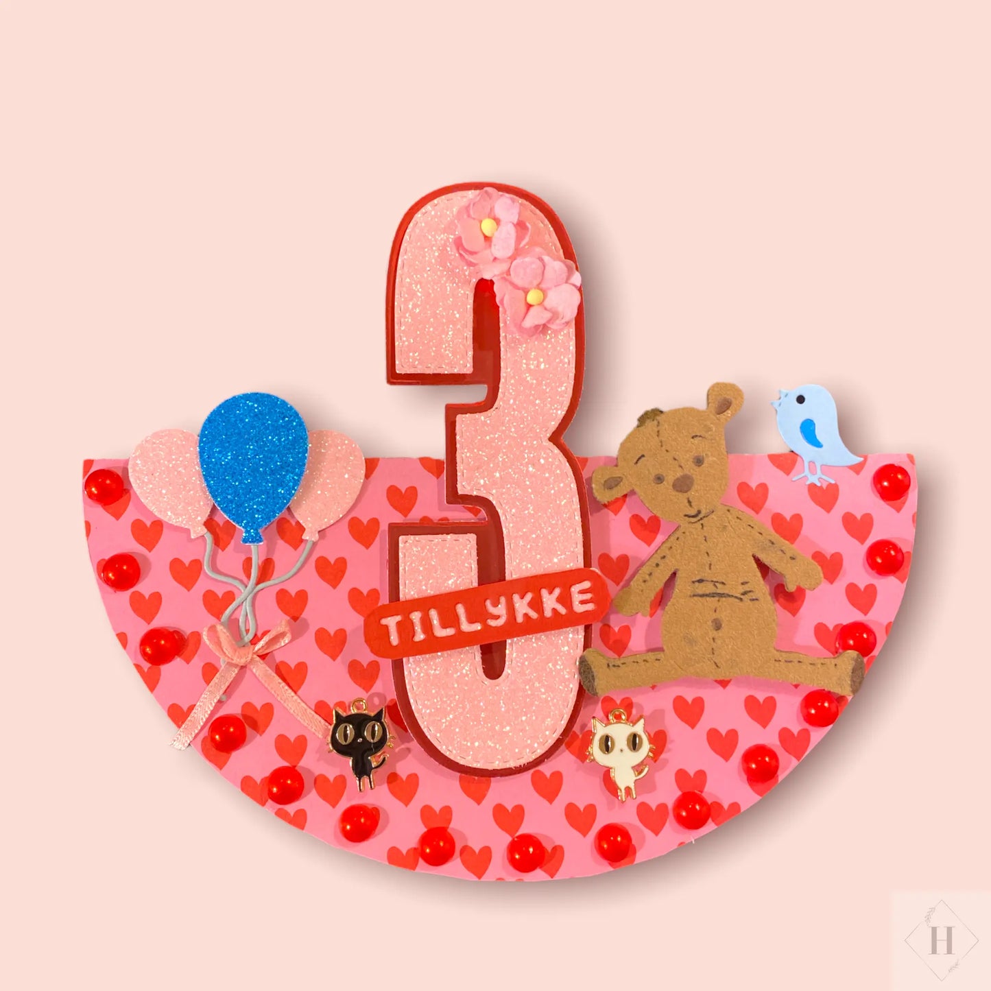 Fødselsdag 3 år - kort Helle Vang