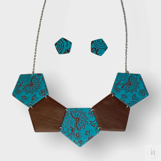 halskæde og øreringe i polymer clay Creatrivi